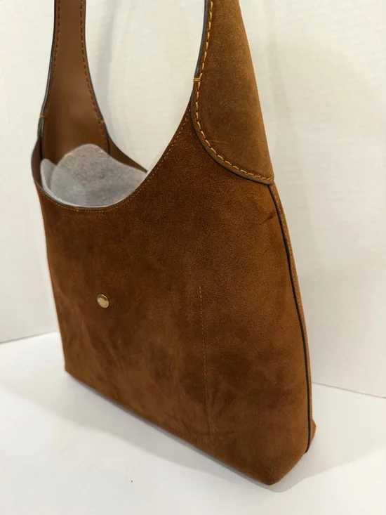 NWT Coach Brooklyn Suede Shoulder Hobo Bag small call out in photos - Picture 4 of 5